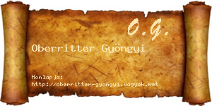 Oberritter Gyöngyi névjegykártya